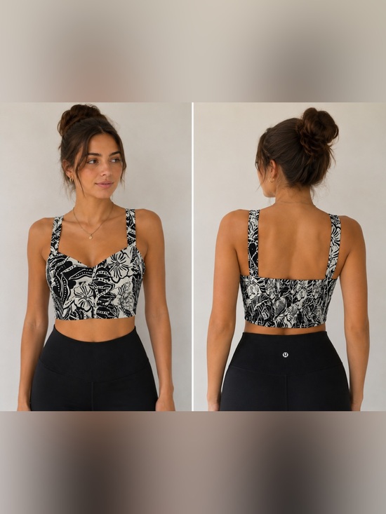 Rose & Olive Tops - Rose + Olive Tropical Floral Crop Top Black White Size M NWT
